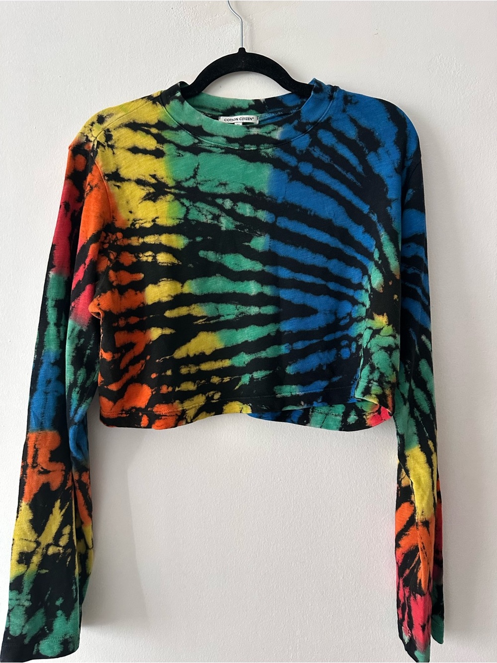Cotton citizen long sleeves tie dye cropped t shirt size medium